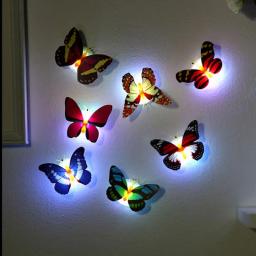 3D Pasteable Butterfly Night Lights, Lâmpadas LED Adesivo de Parede, Criativo DIY, Luz Decorativa, Decoração de Casa, 1-4 Pcs - Image 2