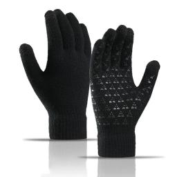 Luvas de malha touchscreen para homens e mulheres, antiderrapante, térmica, à prova de vento, condução, corrida, ciclismo, pesca, motocicleta, inverno, novo - Image 1