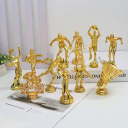 Metal resina troféu modelo, fã coleção, vário pequeno esportes troféu, futebol, basquetebol, badminton, bilhar - Image 1