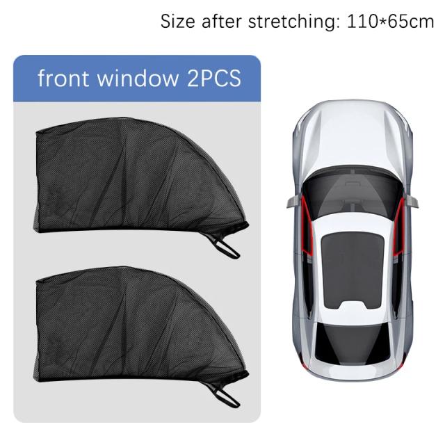 Protetor Solar Lateral para Carro - Cortina de Malha UV, Acessório de Estilo Automotivo, Inclusão de 2 Peças