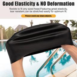 toca de natação masculina Tampão impermeável da piscina do não-deslizamento durável do chapéu da natação do tampão da natação do silicone para tranças e dreadlocks elasticidade altanatação masculino - Image 3
