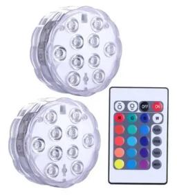 Luz subaquática LED Night Light RGB submersível, Luz de piscina para exterior, vaso, tanque de peixes, lagoa, discoteca, festa de casamento, 10LEDs - Image 2