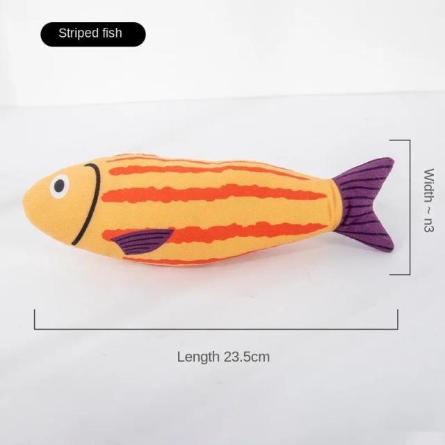 Brinquedo Interativo para Gatos em Forma de Peixe, Resistente e com Catnip, Ideal para Mastigação e Entretenimento - 1 Unidade