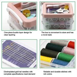 Kit de Costura Multifuncional Portátil, Caixa De Armazenamento De Linhas De Costura, Fita De Agulha, Tesoura, Roscas, Caso Organizador, 30Pcs por Caixa - Image 6
