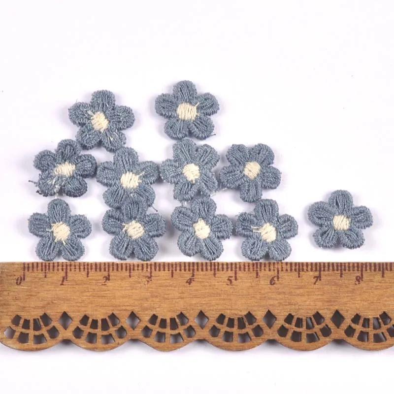 50 pçs/lote multicolorido laço flor apliques para diy chapéu roupas costura suprimentos decoração headwear vara-em remendos 15mm cp3374 - Image 1