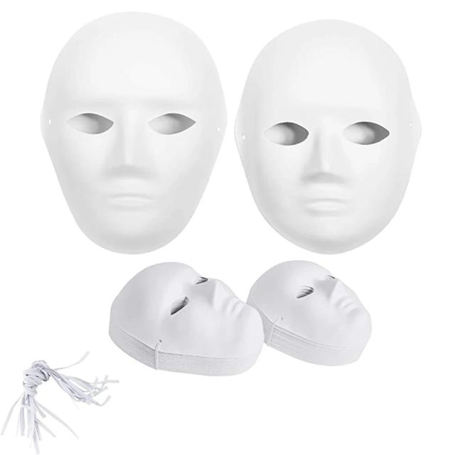 Pacote com 14 Máscaras de Papel Machê em 2 Tamanhos para Criação de Projetos Artísticos e Fantasias de Halloween para Adultos e Crianças