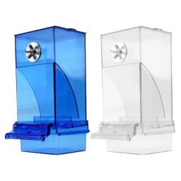 Alimentador Automático De Gaiola De Pássaro Com Perch Recipiente De Alimento Transparente Acessórios Para Pássaros Papagaio Alimentadores De Sementes, Acrílico - Image 1