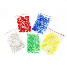 500 unidades/pacote (5 cores x 100 unidades) branco vermelho verde azul amarelo 5mm conjunto de kit sortido de diodo LED - Image 2