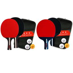 Pá De Tênis De Mesa para Treinamento De Iniciantes, Ping Pong Profissional, 2 Raquetes e 3 Bolas, Pás De Tênis De Mesa, 2 Raquetes - Image 1