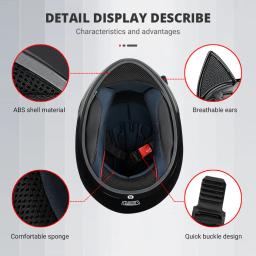 Capacete removível da motocicleta da cara completa para mulheres, DOT aprovado, equitação exterior, orelha do gato - Image 6