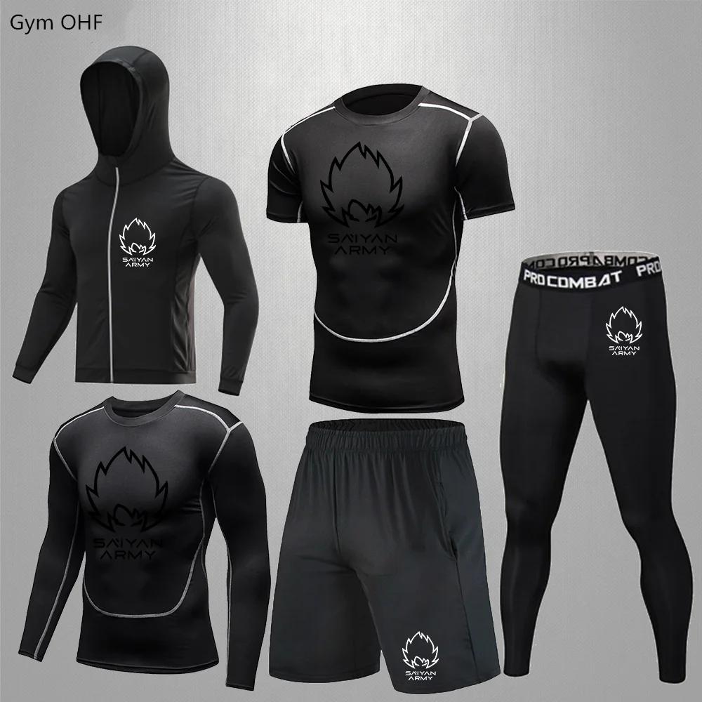 kimono jiu jitsu camisa tailandesa jiu jitsu rashguard Ginásio de fitness para compressão dos homens goku ternos do esporte correndo treino masculino jogging exercício treinamento seco ajuste conjuntos rashguard - Image 1