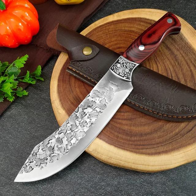 Faca de Desossagem em Aço Inoxidável Forjado - Cutelo de Carne e Facas de Chef Profissional para Cortes de Peixe e Porco