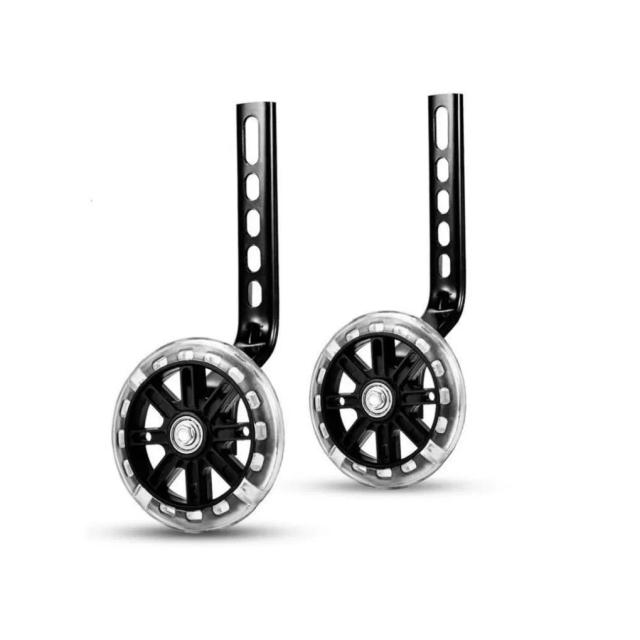 Rodas Auxiliares LED Mudo para Crianças - Roda de Treinamento com Luz Piscante para Ciclismo e Aprendizado Seguro, 1 Par