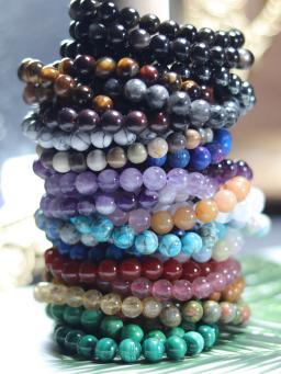 Pulseiras de pedras preciosas naturais para mulheres, contas redondas, pulseiras minimalistas, boêmia, férias, festa de aniversário, feriados, 8mm, 1pc - Image 2