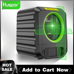 Huepar 2 linhas de nível laser auto-nivelamento feixe verde cruz linha vertical & horizontal 100ft alinhamento ferramentas a laser para casa diy - Image 1