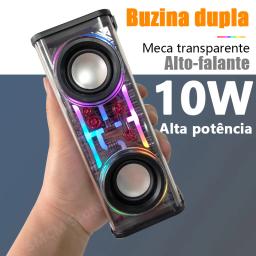 V8 transparente mecha alto-falante, sem fio, bluetooth, som, luz, ritmo, subwoofer, tss, estéreo, cyberpunk, centro de música, chamada mãos-livres - Image 1