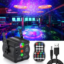 RGB Stage Disco Light com controle remoto, DJ Party Projector, festa ao ar livre, KTV, reunião familiar, Bar Strobe Light - Image 1