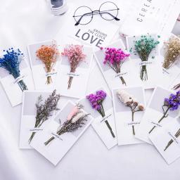 1-5 cartões de presente dos pces convite de casamento céu estrelado flores secas manuscritos bênção obrigado do aniversário você cartão de presente do dia das mães - Image 2