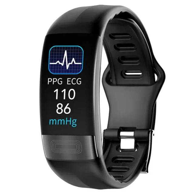 Pulseira Inteligente Impermeável com Monitor de Frequência Cardíaca, Pressão Arterial e Calorias - Smartband com ECG para Saúde e Esporte