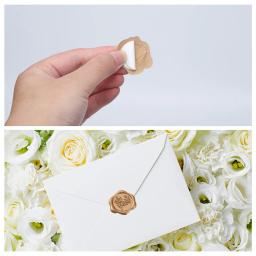 Etiquetas gravadas do selo do envelope da cera, cartões do convite do casamento, 100 PCes - Image 6