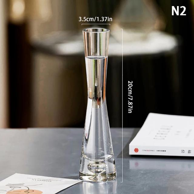 Vaso de Flor de Vidro Transparente para Hidroponia - Terrário Luxuoso e Elegante para Decoração de Casa e Casamentos