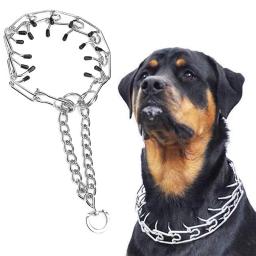 Suprimentos para animais de estimação dicas de borracha seguro ajustável destacável pino estrangulamento colar grande treinamento do cão estimulante corrente de treinamento do cão - Image 2