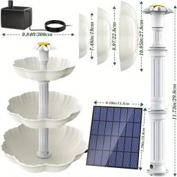 Fonte de água solar para banho de pássaros, destacável, faça você mesmo, fonte de paisagismo para banho de pássaros, decoração de jardim, alimentador de pássaros ao ar livre - Image 4