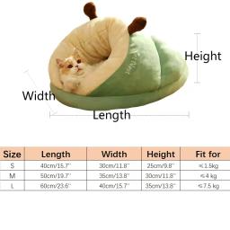 Cama macia e aconchegante para animais de estimação, caverna do gato, casa quente, ninho de cachorro, saco de dormir, suprimentos para cães pequenos, inverno - Image 6
