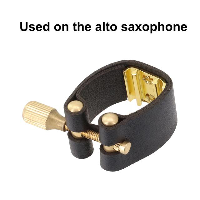 Fixação em PU Couro Preto para Saxofone Alto: Ideal para Bocais de Borracha Dura e Plástico