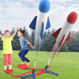 Crianças ao ar livre foguete bomba de pedal ao ar livre pressão de ar crescente conjunto de foguete salto aerodinâmico foguete lançador de jogos para crianças brinquedos presentes - Image 1