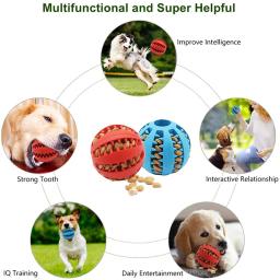 Dog Ball Toys para cães pequenos Interactive Elasticity Puppy Chew Toy Tooth Cleaning Borracha Food Ball Toy Pet Stuff Acessórios - Image 4