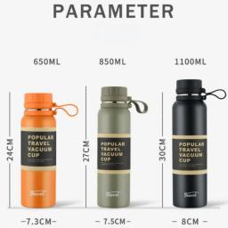 650ml 850ml 1100ml garrafa térmica dupla esporte de aço inoxidável vácuo balão de escalada ao ar livre fitness garrafa térmica copo de isolamento de chá - Image 2