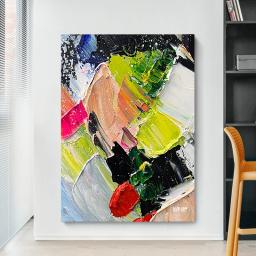 Tela de linho sem moldura artesanal, faca abstrata, textura, pintura a óleo, decoração de parede, arte acrílica, venda quente - Image 2