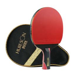 Huieson-Raquete De Tênis De Mesa Com Saco, Ping Pong De Fibra De Carbono De 5 Estrelas, Paddle Bat, Pá De Borracha - Image 2