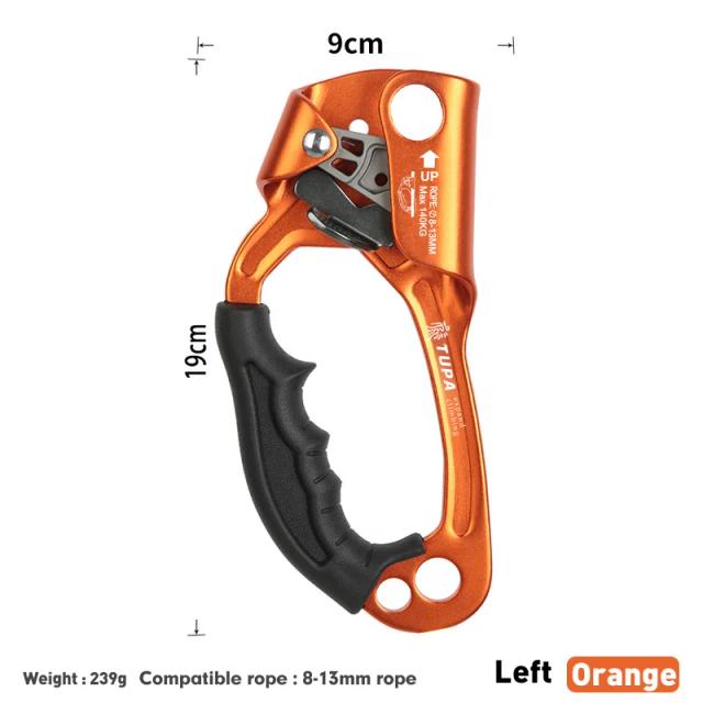 SRT Mão Ascender Dispositivo Montanhista Handle Ascender Esquerda/Direita Equipamento de Escalada 239g