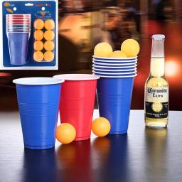 12/24 copos de cerveja pong conjunto beber copo jogo de tabuleiro festa em casa copos de plástico reutilizáveis copos vermelhos jogar jogos de mesa festa bar suprimentos - Image 1