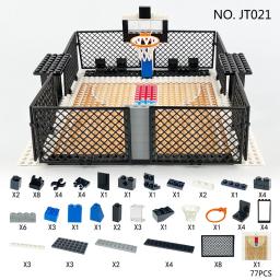 Criativos Esportes Estádio Blocos De Construção, Quadra De Basquete, Mini Treinamento De Basquete, Tijolos Brinquedos, Presentes - Image 2