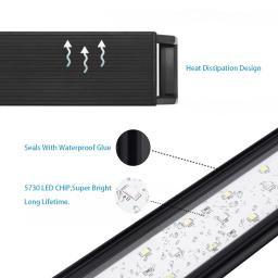 Iluminação LED de espectro completo para aquário plantado, controlador externo, suportes extensíveis, luz do tanque de peixes, 20-63cm, 110V-240V - Image 3