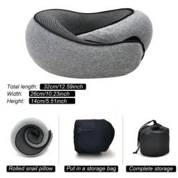Travesseiro de pescoço para viagem, espuma de memória, formato de u, estilo caracol, suporte para pescoço, portátil, ajustável, macio, descanso de meio-dia, travesseiros para dormir - Image 6