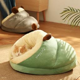 Inverno quente canil com cama em forma de chinelos, ninho de gato pequeno, saco de dormir profundo, caverna do cachorro, Pet Shop - Image 1