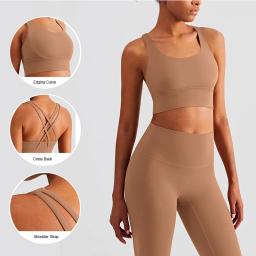 Conjunto de esportes de ioga para mulheres, roupa de ginástica para fitness, calças de cintura alta, sutiã esportivo, treino esportivo, roupas femininas, 2 peças - Image 6