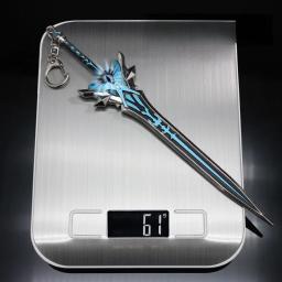 Genshin Impact Game Two-Handed Zinc Alloy Sword, Snow Buried Star, Silver Four Star, Sem Borda de Corte, Brinquedos Modelo de Arma, 21cm - Image 5