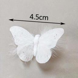 Parede adesivos com borboleta decoração, 10 peças, moda, artesanato, pena, branco - Image 6