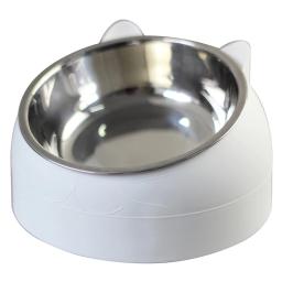 Tigelas de gato inoxidáveis com base antiderrapante, alimentador de água e ração para animais, prato de proteção para o pescoço, cachorro e gatos, 15 graus, 200ml - Image 4