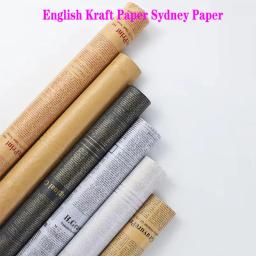 20 folhas de papel de embrulho de presente artesanal, material retrô de buquê de flores de 50x70 cm, papel kraft do jornal inglês, material para presentes diy - Image 4