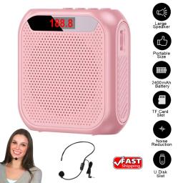 Amplificador de voz recarregável portátil, alto-falante de áudio megafone, alto-falante com microfone, professores guia turístico, 5W, 2400mA - Image 2