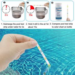 7 em 1 tiras de teste para o aquário/tanque de peixes/piscina/spa qualidade da água 50 pcs100 pces cloro/ph/bromo medem o papel - Image 2