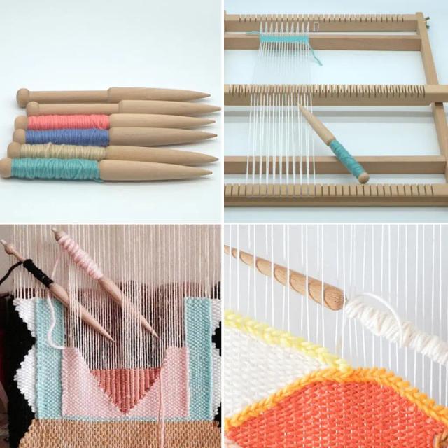 Bastões de Tricô de Madeira para Artesanato DIY - Acessórios de Alta Qualidade para Máquinas de Tear