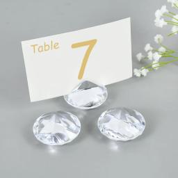 Acrílico Diamante Mesa Lugar Titular do Cartão, Crystal Number Name Stand, Casamento Aniversário Decoração Suprimentos, 5 Pcs, 20Pcs - Image 2