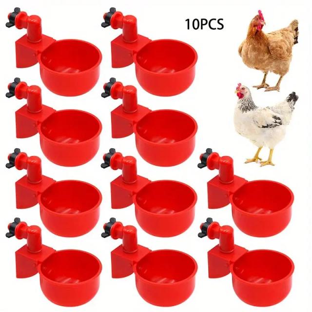 Sistema automático de distribuição de água para aves: bacias para galinhas, codornas, patos e pombos em sistema de escalas livres
